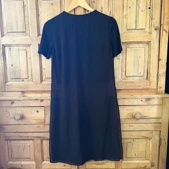 Leith XS Black Short Sleeve Layered Sheer‎ Tunic Blouse - Picture 7 of 9